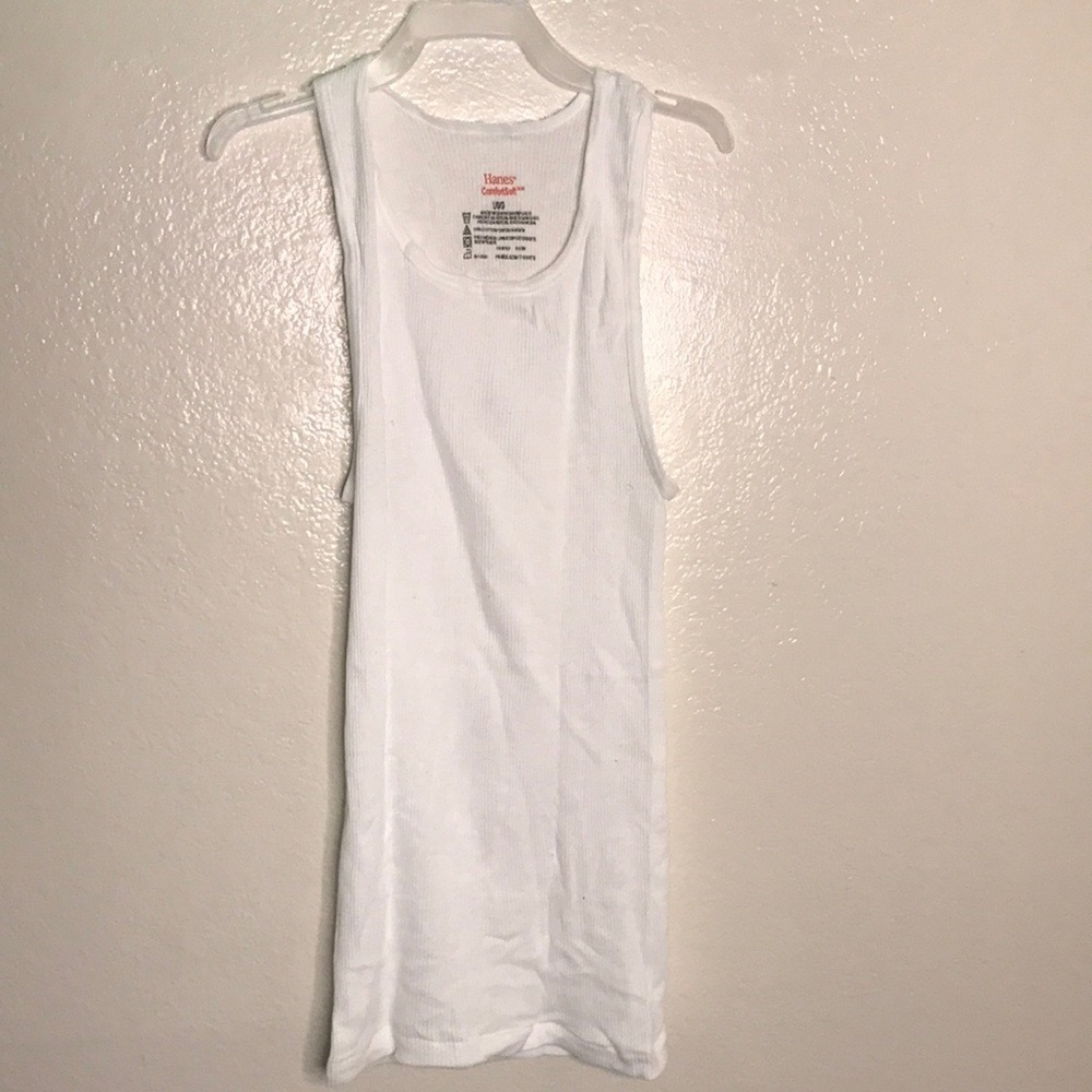 Hanes white tank top